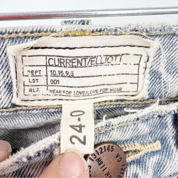 Current Elliot The High Rise Slit Boot Mulholland Destroy Light Wash Size 24 - Picture 5 of 9